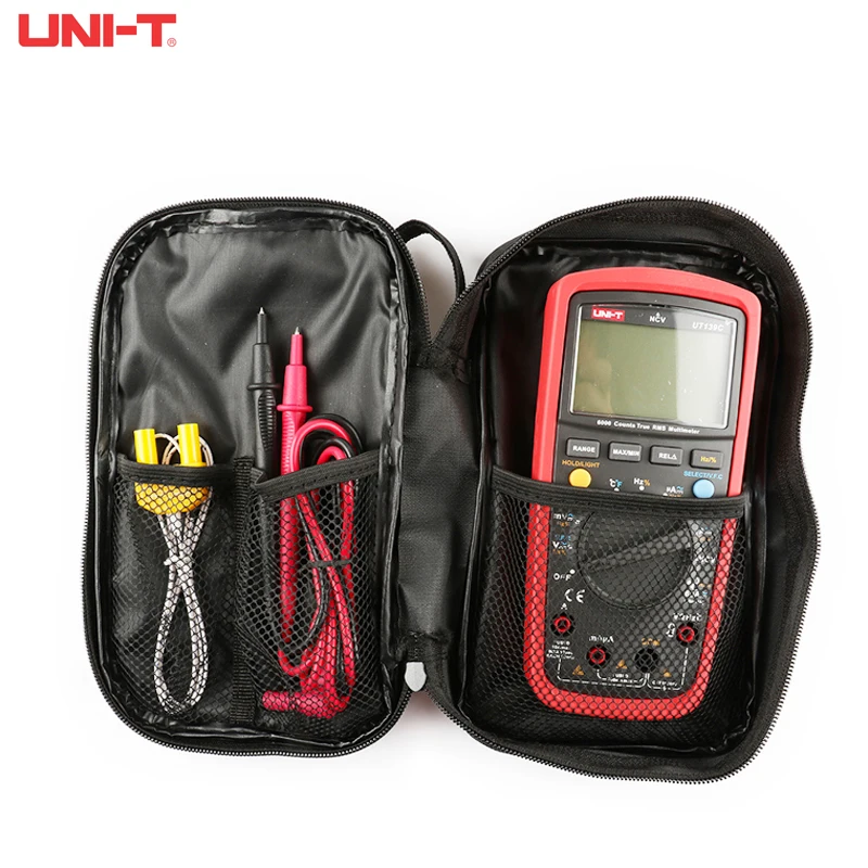 UNI-T Digital Multimeter Bag Black Hard Case Storage Waterproof Shockproof Carry Bag with Mesh Pocket for Protecting