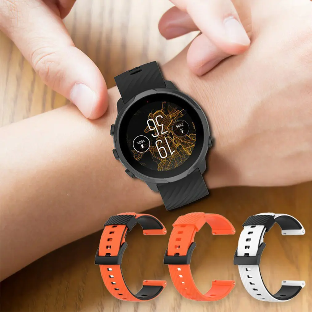 فريد حزام المبهر وأنيقة سيليكون حزام منعش معصمه الرياضة لون نقي نوع مناسبة ل Suunto7/suunto9