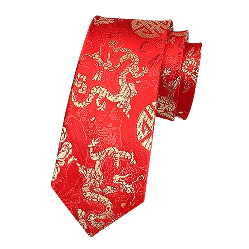 

New Design Groom Wedding Tie Red jacquard 7CM Silk Ties For Men Business Suit Work Necktie Men Fashion Party Engagement Neck Tie