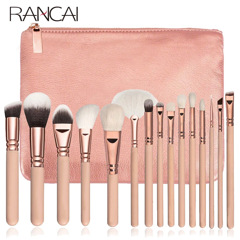 RANCAI Cosmetics Makeup Brushes Set 10/15pcs Complete Kit Powder Eyebrochas Eyeshadow Brush High Quality Makeup Brushes