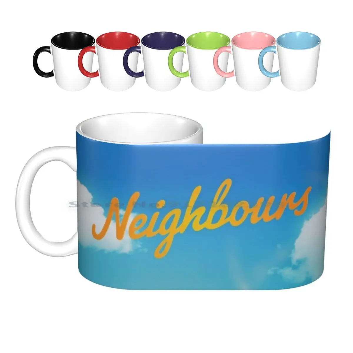 Neighbours Iconic Graphic Title Ceramic Mugs Coffee Cups Milk Tea Mug Neighbours Creative Trending Vintage Gift Bottle Cup