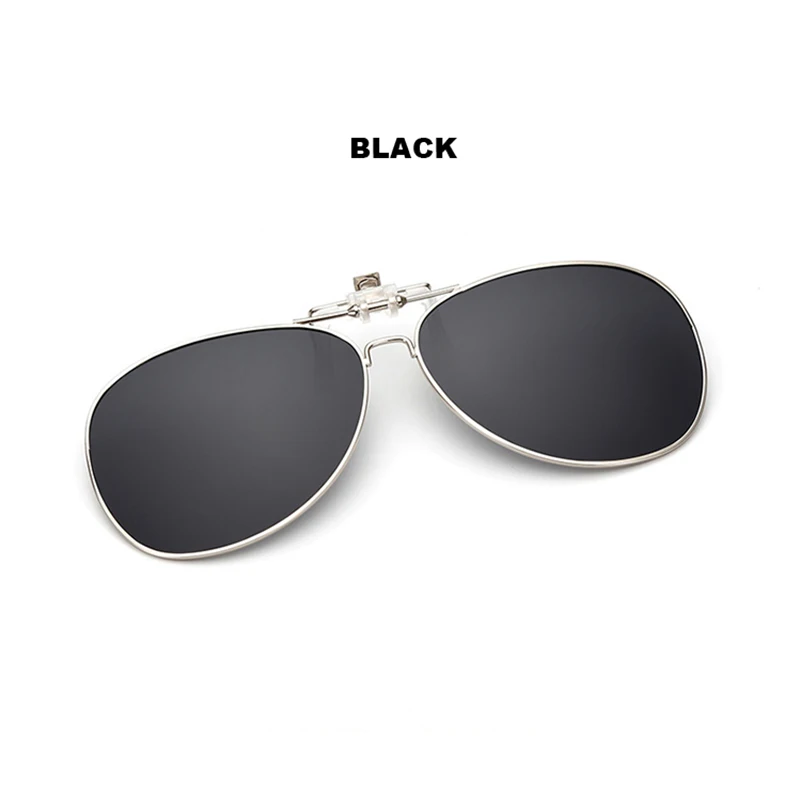 Flip Up Clip on Sun Glasses Anti-UV Near-Sighted Cycling Driving Sunglasses Clip Fishing Eyewear Polarized Night Vision Lens