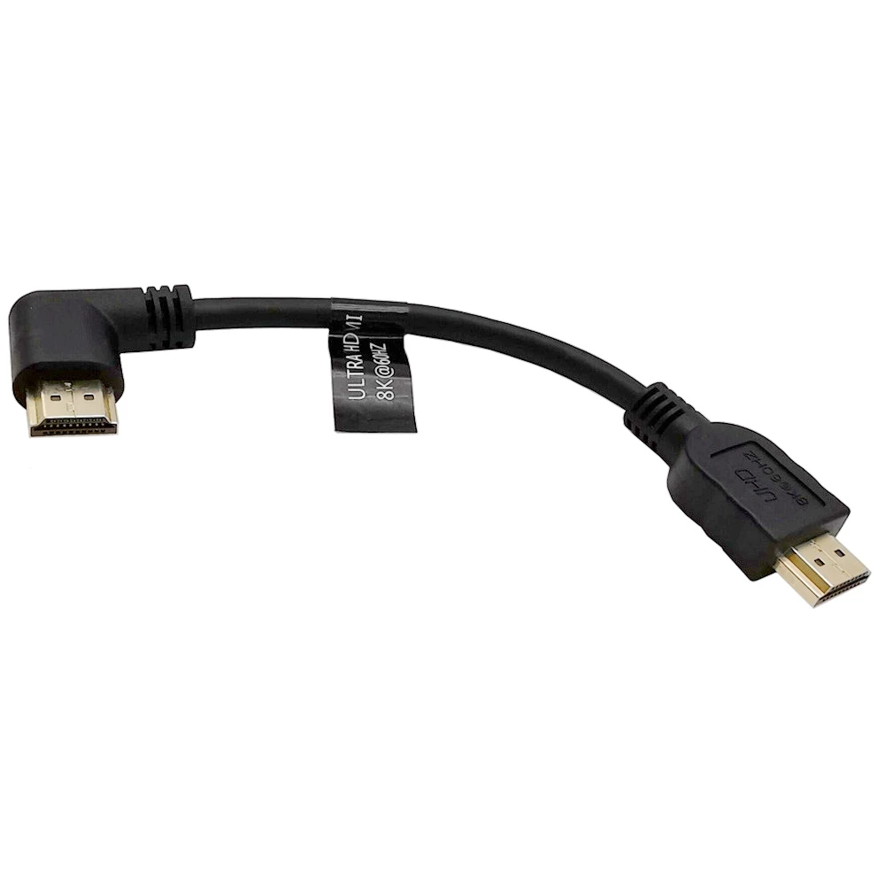 8K 60HZ  Up & Down & Left & Right Angled 90 degree Male 2.1 A Male to HDMI-compatible v2.1 HD extension Cable  2.1v angle cable