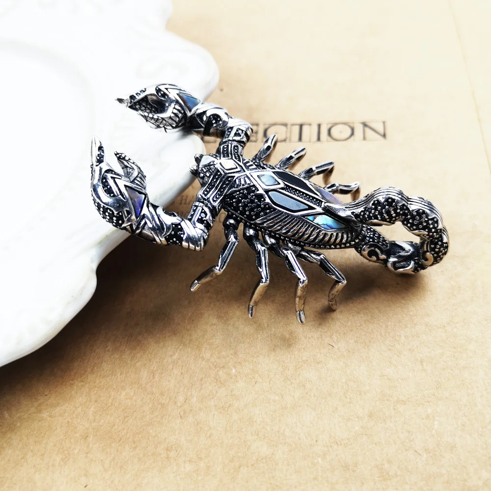 قلادة العقرب 925 فضة صالح قلادة 2021 جديد غرامة مجوهرات أوروبا بيجو المتمردين الشارع هدية قوية للرجال والنساء #2