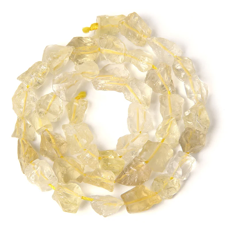 Freeform 7-11MM Real Yellow Citrines Beads Irregular Semi-precious Transparent Minerals Stones Bead For Jewelry Making Handmade