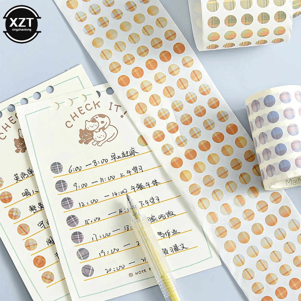 Washi Tape Colorful Dot Stickers Diary Album Scrapbooking Decoration DIY Label Stickers School Office Stationery