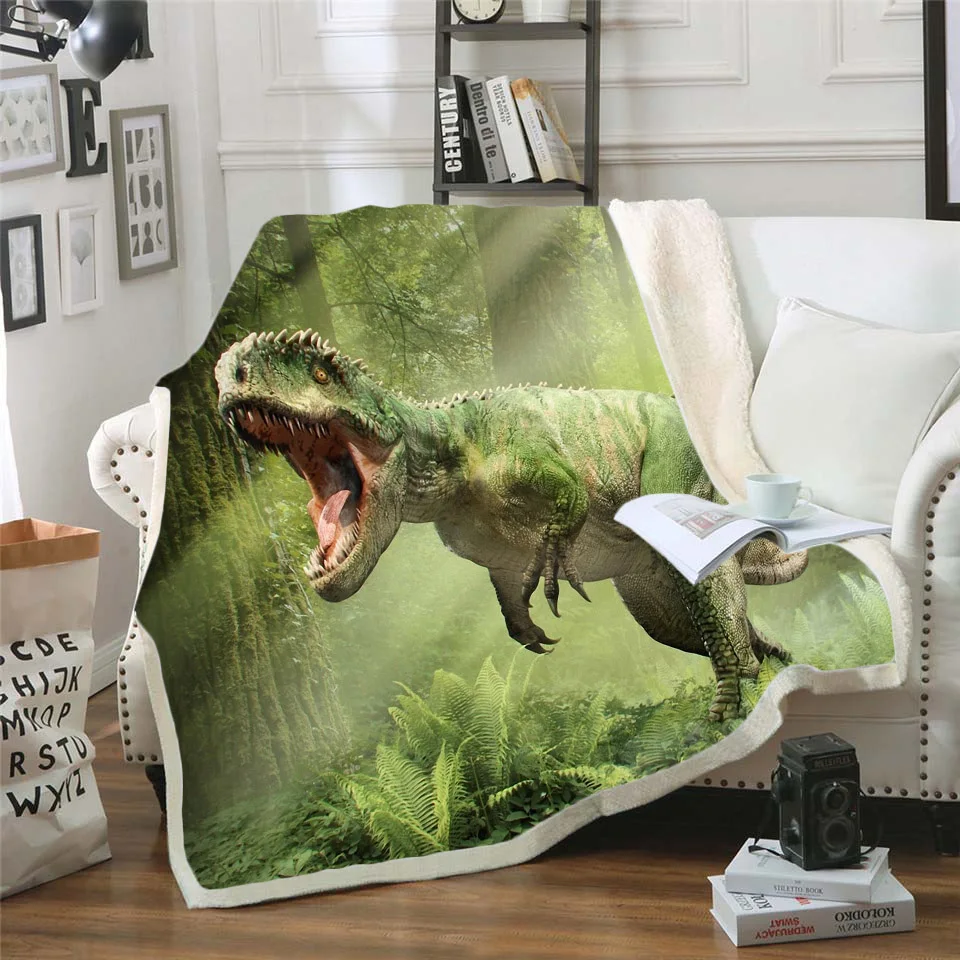 Kids Anime dinosaur 3D Blanket Fleece Cartoon Art Print Children Warm Bed Throw Blanket newborn bayby Blanket style 01