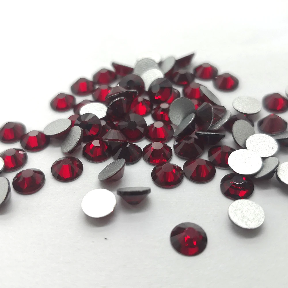 Dark Siam Non Hotfix Strass Red Rhinestones Flatback Garment Diamond Gems DIY 3D Glitter Nail Art Adhesive Decoration Crystals