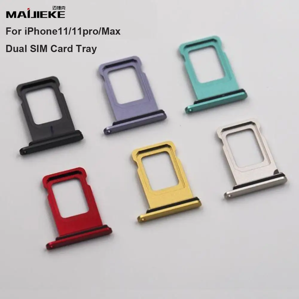 5PCS New Dual Sim Card Holder Slot Tray for iPhone 11 SIM Card Tray for iPhone 11 pro max Waterproof Dual SIM Card Tray