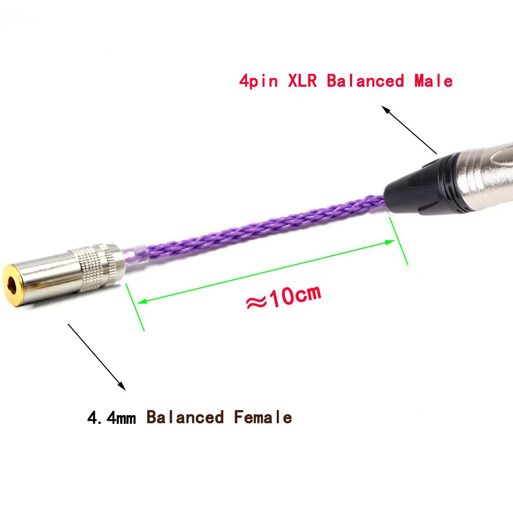 TOP-HiFi 4pin XLR Balanced Male to 4.4mm Balanced Fenale Audio Adapter Cable 3.5mm TRRS to XLR Balanced Cable Connector