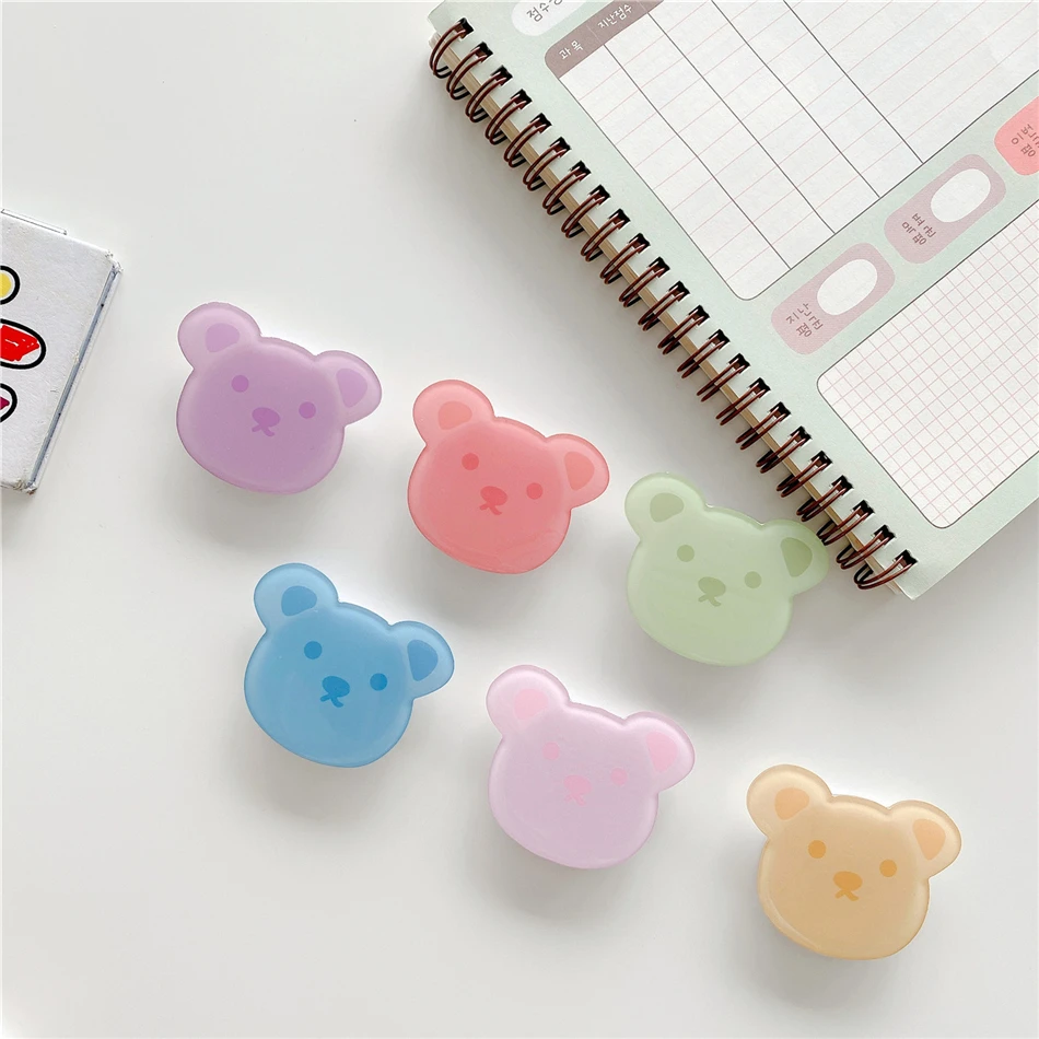 لطيف الكورية ثلاثية الأبعاد الكرتون الدب الأرنب العالمي الهاتف قبضة حامل طوي توسيع حامل الهاتف البنصر حامل آيفون 12