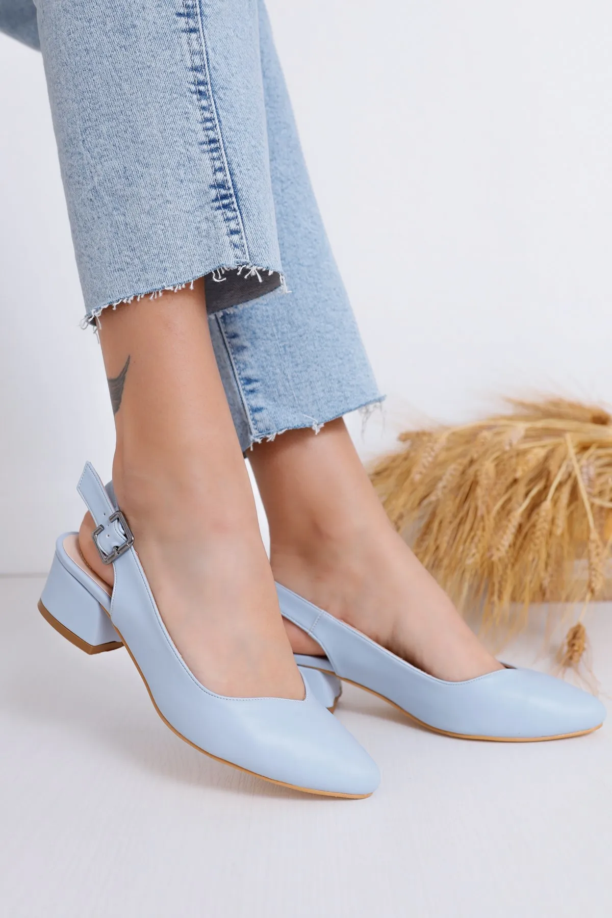 Valentina Heels Bebe Blue Skin Shoes