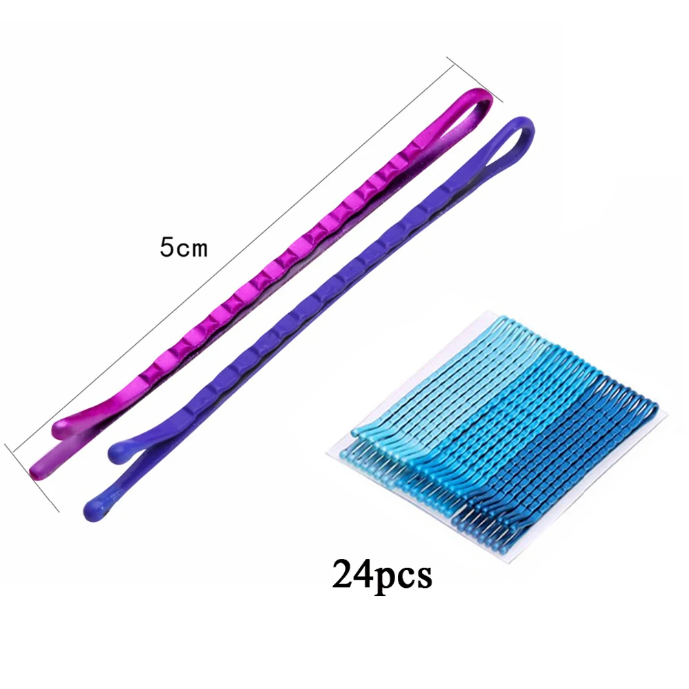 Hot 24Pcs/Set Hair Clip Lady Bobby Pins Colorful Hairpins For Women Invisible Wave Hairgrip Barrette Hair Clips Accessories