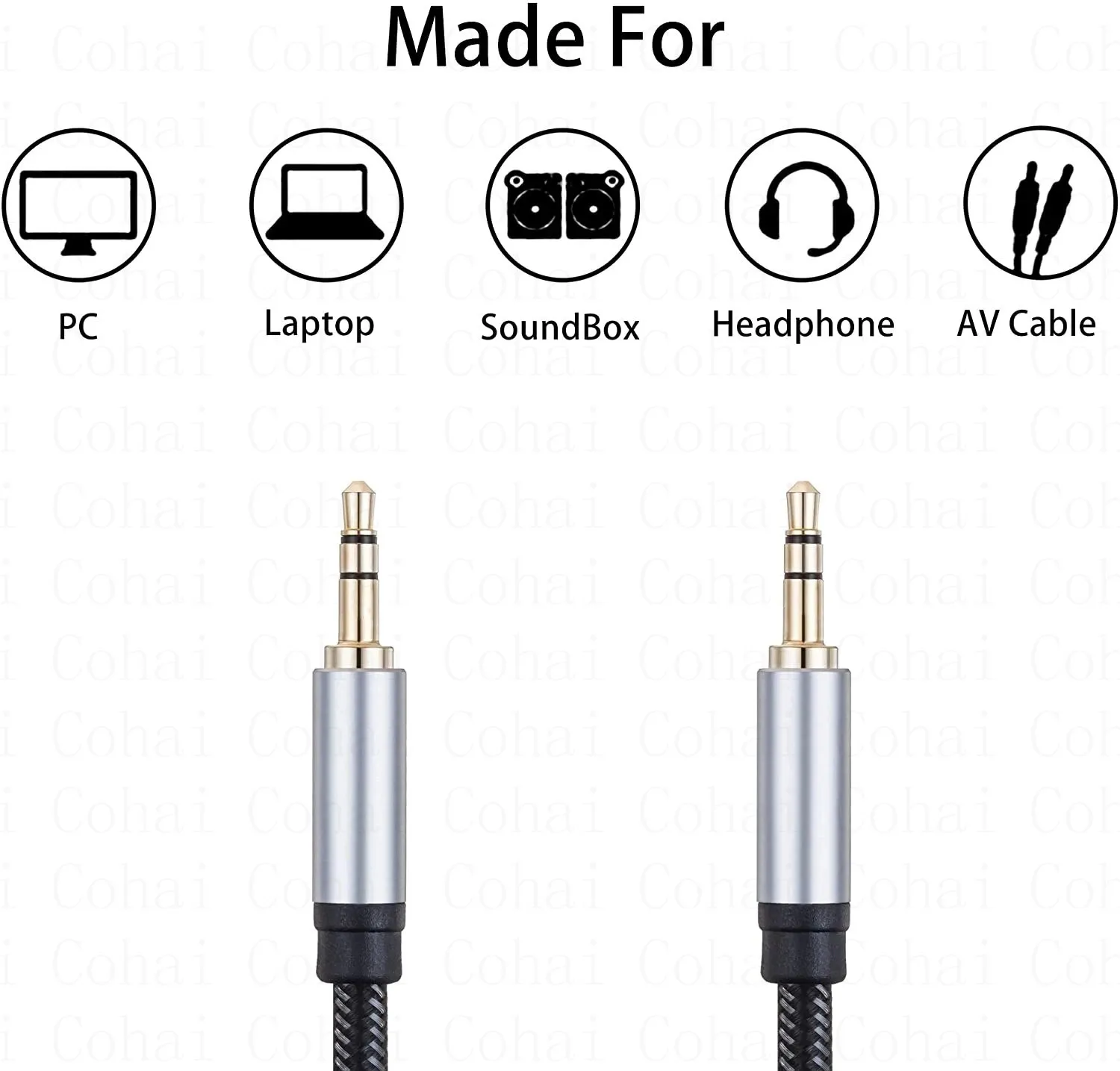 Jack da 3.5mm cavo Audio Jack da 3.5mm maschio a maschio cavo Audio Aux per Samsung S10 altoparlante per cuffie per auto cavo linea cavo Aux altoparlante