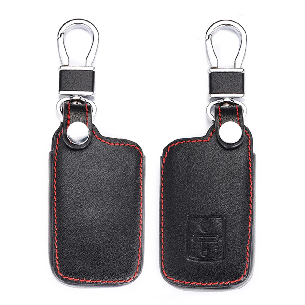 Leather Car Key Case For Toyota Auris Camry RAV4 Avalon Yaris Verso 2012-2018 2 Buttons Keyless Remote Fob Prot Buttons Keychain