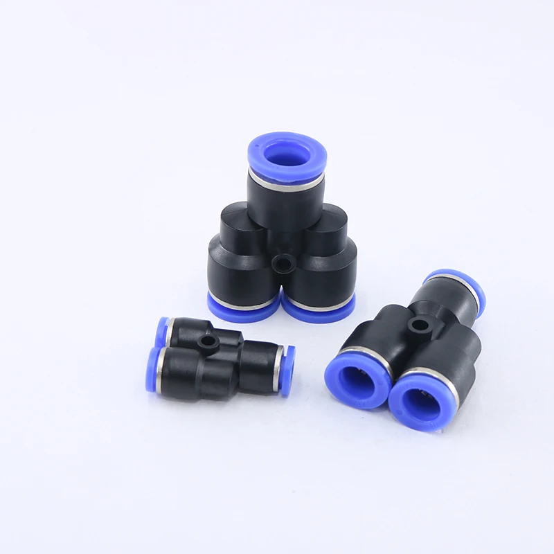 Pneumatic blue connector Y type three-way three-way quick connector PY-6 PY-4 PY-8 PY-10 PY-12 pneumatic components