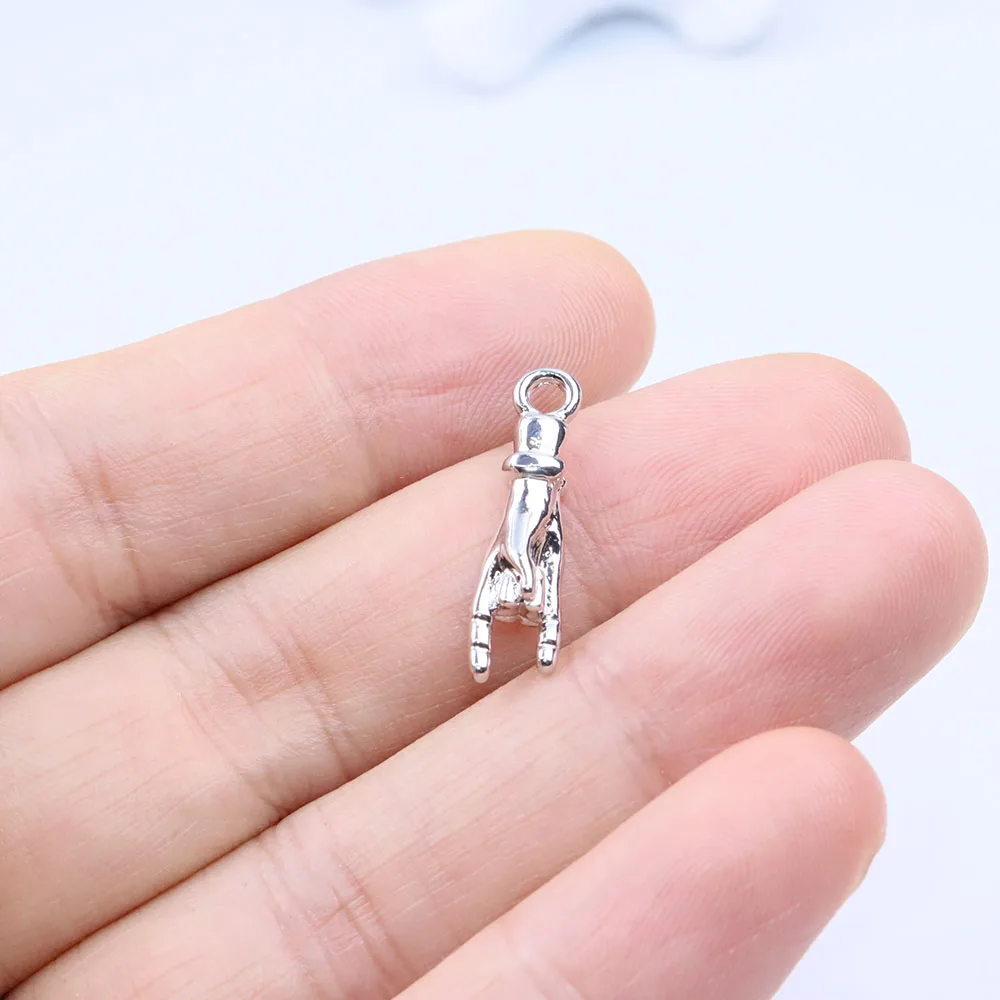 Eruifa 20 sztuk 20*5mm piękne 3D ręcznie biżuteria ze stopu cynku DIY Charms wisiorek kobiety dziewczyna naszyjnik, bransoletka z kolczykami 2 kolory — zdjęcie 5