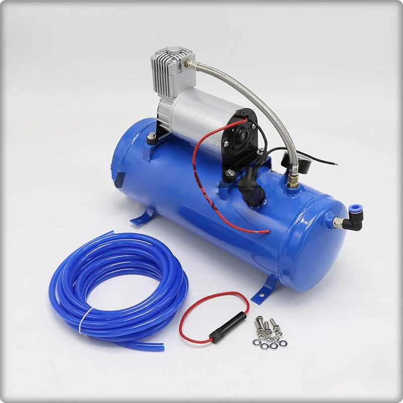 AS172 truck horn modified air pump 12V 150psi blue 6L air tank air compressor truck large car modified air pump