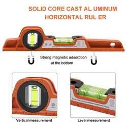 Indicatore di livello ad alta precisione livello di pressofusione con strumenti di misurazione professionali in lega di alluminio a bolle magnetiche a 180 gradi