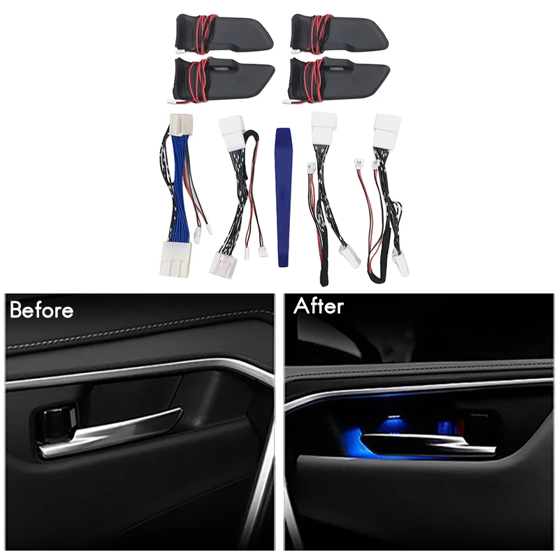 for Toyota Corolla 2020 2021 ​Door Bowl Armrest Atmosphere Light Interior LED Blue Door Bowl Handle Frame Light