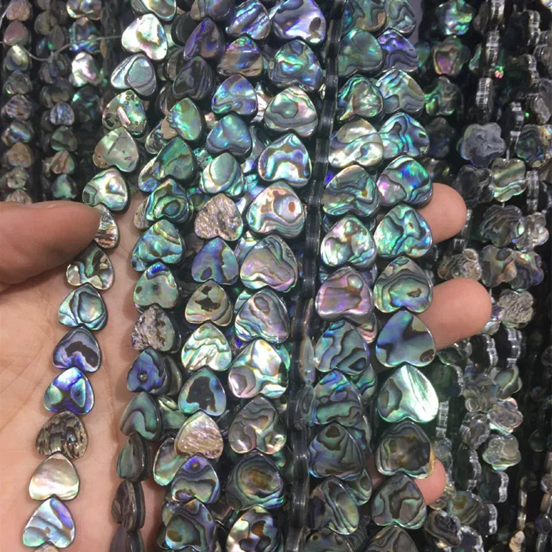10Pcs/Pack 10/12/15mm Natural Heart Shape Abalone Pearl Shell Beads For Fashion Jewelry Making Findings DIY Necklace Bracelet