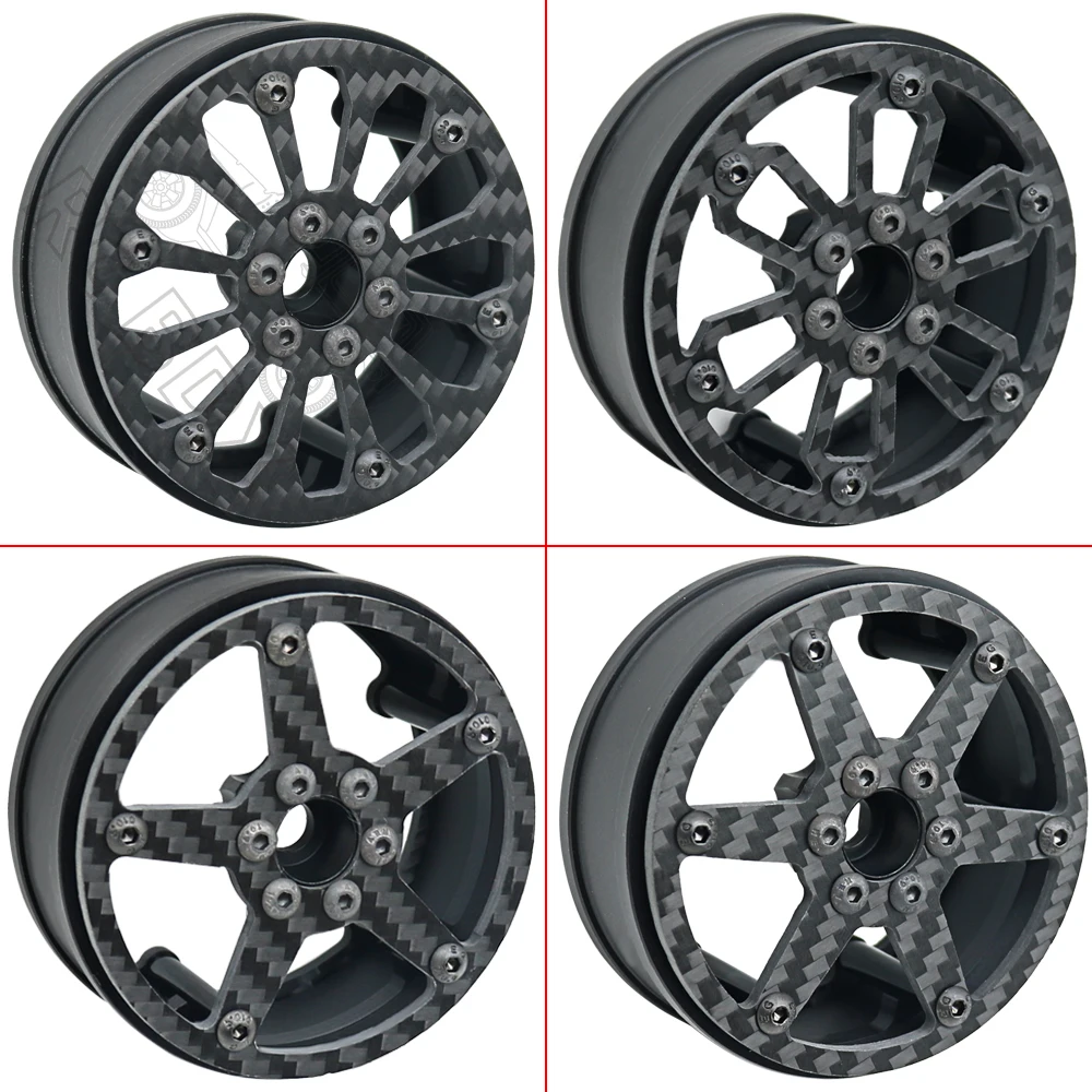 Jantes Hub De Fibra De Carbono Para Carro De Crawler RC, Axial SCX10III AXI03003 RBX10 RR10 Wraith 90048 90018 TRX4, 2,2 em