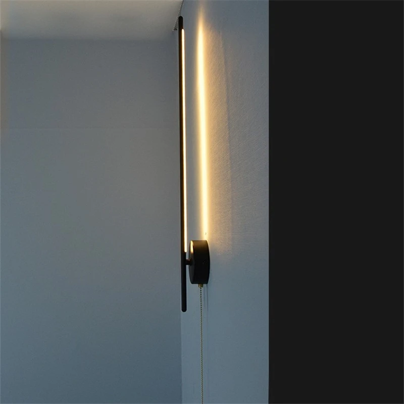 Modern Simple Line Wall Lamps Nordic Living Room Luxury Wall Decor Led Wall Light Creative Aisle Rotating Lam Wall Sconce Lights