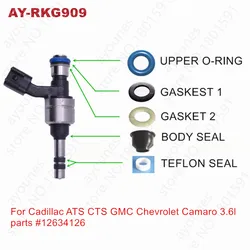 50sets For GMC Chevrolet Cadillac GDI Parts#12629927 12634126 fuel injector Repair Kits Rubber Seals PTFE Gasket (AY-RKG909)