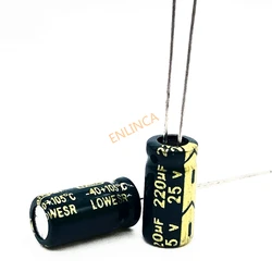 30pcs/lot 25V 220UF 6*12 high frequency low impedance aluminum electrolytic capacitor 220uf 25v 20%