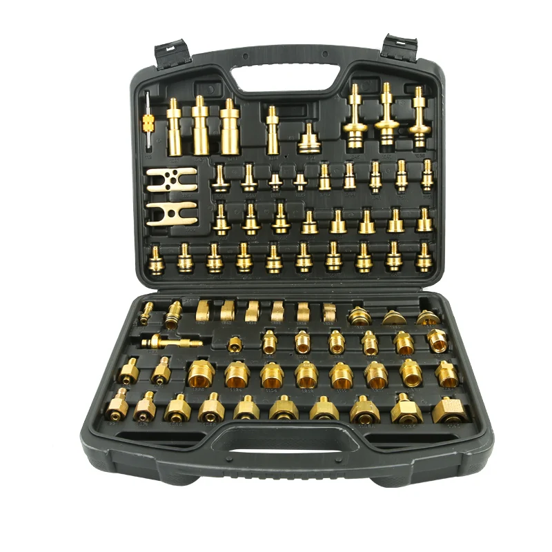 

77-piece set of pure copper automobile air-conditioning leak detection tool leak test plug Eurasian two-in-one repair