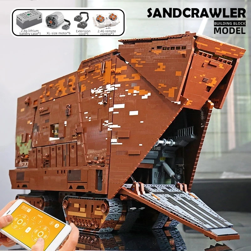 MOULD KING Building Blocks Toys The Cavegod UCS Sandcrawler Model Sets Assemble Bricks Kids Educational DIY Toys Christmas Gifts