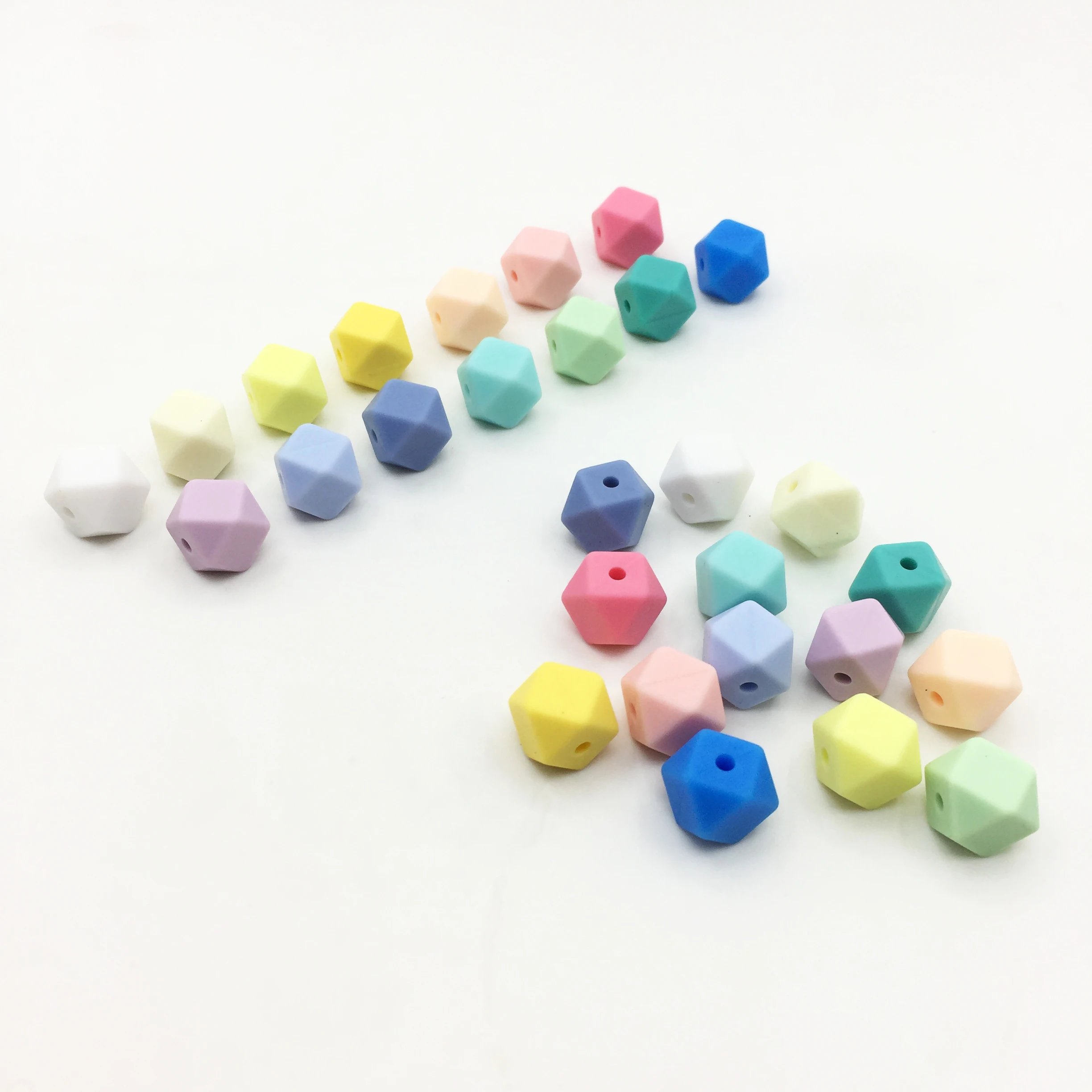 11MM Mini Hexagon Silicone Loose Beads - DIY Set Of 100pcs Baby Teething Beads BPA Free Silicone Baby Teether