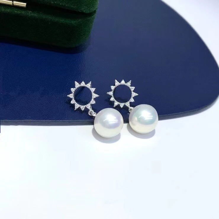 

New Design 925 Sterling Silver Earrings Findings Settings Base Mountings Parts Mounts for Pearls Agate Crystal Stones 5pairs/lot