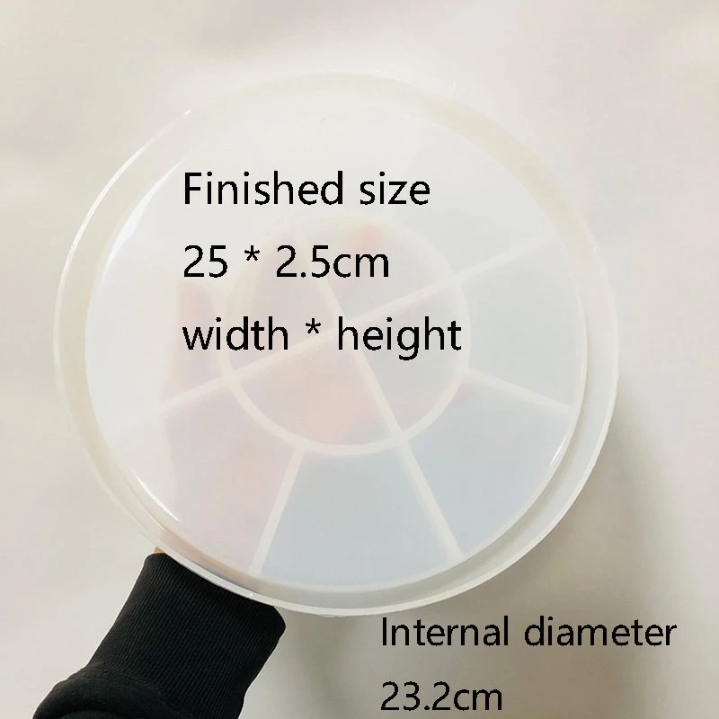 Large 25CM Round Plate Silicone Mold Aesthetic Design Terrazzo Decorative Disc Mold Clay Epoxy Resin Mold