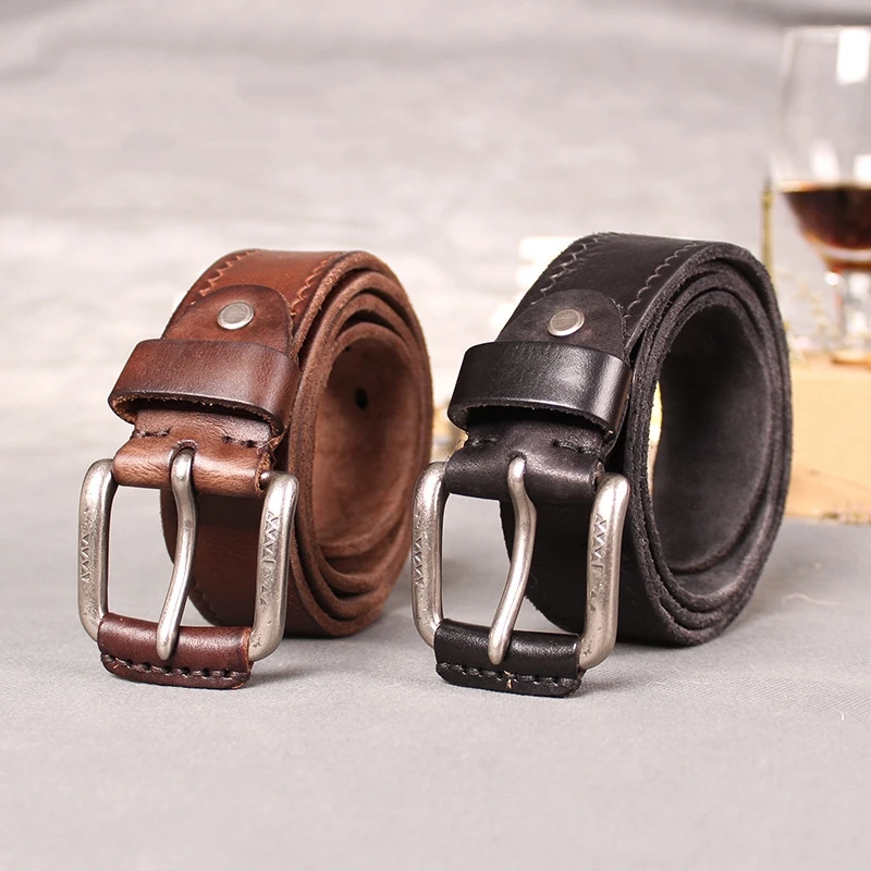 MEDYLA Retro Original Leather Belt for men soft and tough without mezzanine Men\'s belts for jeans men\'s accessories male gife
