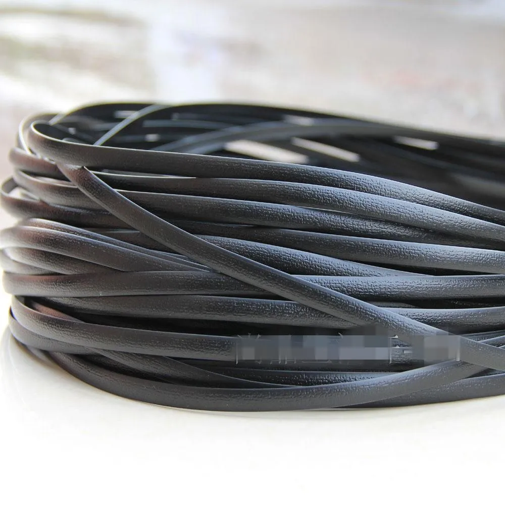 500G 60M Black Color 8MM Imitation Flat Synthetic Rattan Weaving Material PE Rattan For Knit And Repair Chair Table Storage