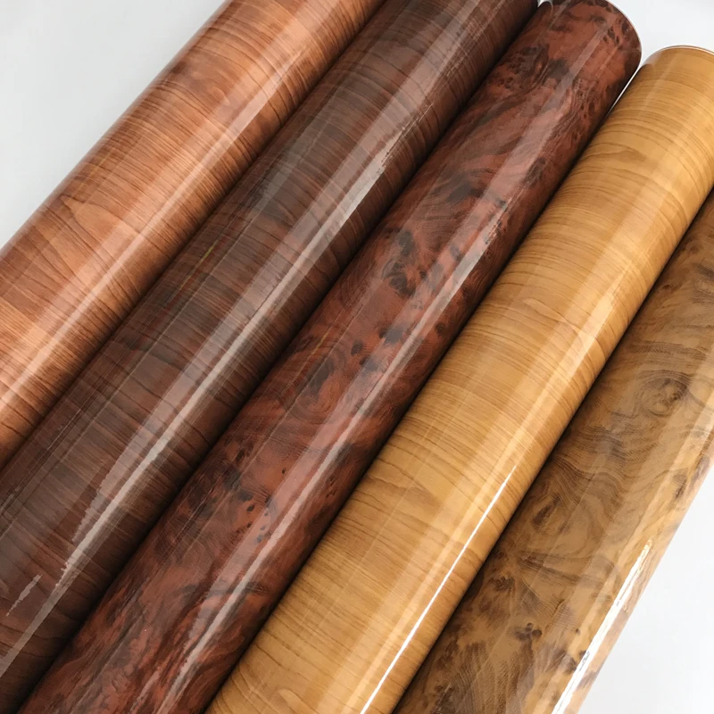 5 Kinds Gloss Furniture Wood Grain Car Wrap Film Car Internal Sticker PVC Wood Home Decoration Sticker 10/20/30/40/50X152CM