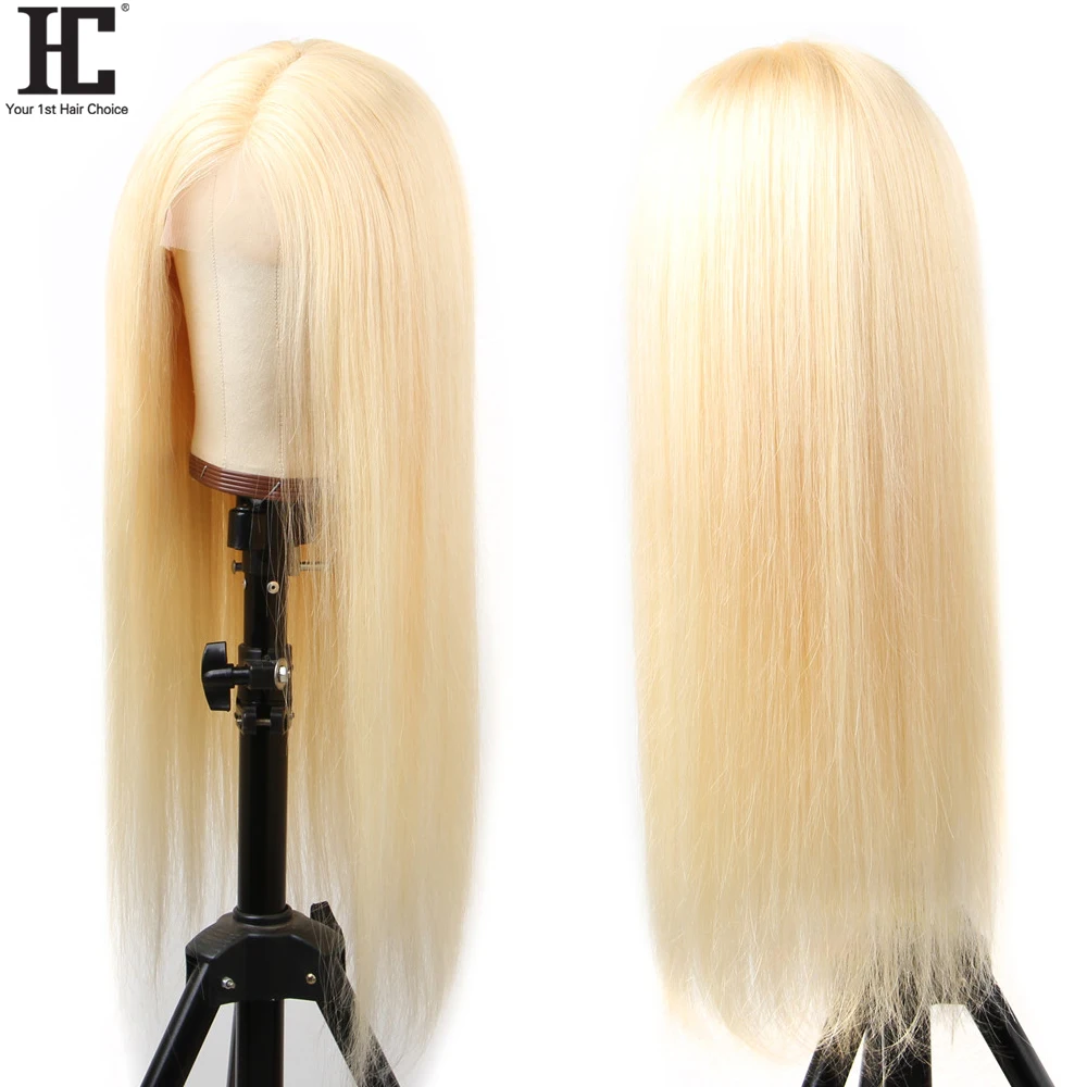 Perruque Lace Wig sans colle brésilienne Remy, cheveux naturels lisses, blond 613, 13x1, 150%