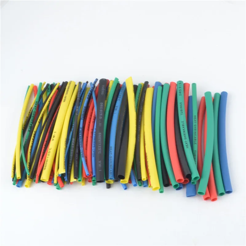 100Pcs Heat Shrink Tubing Insulation Tube Assortment Electronic Polyolefin Ratio 2:1 Wrap Wire Cable Sleeve Tubes Kit