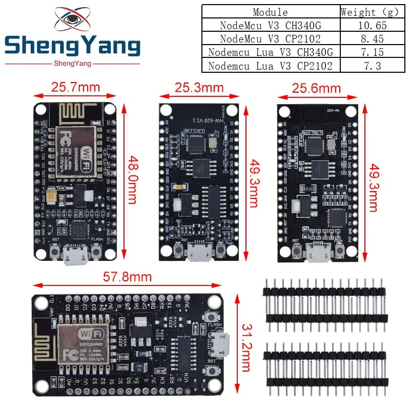 Tzt drahtloses Modul nodemcu v3 ch340 lua wifi Internet der Dinge Entwicklungs platine esp8266 mit Leiterplatte antenne und USB-Anschluss – Detail 38