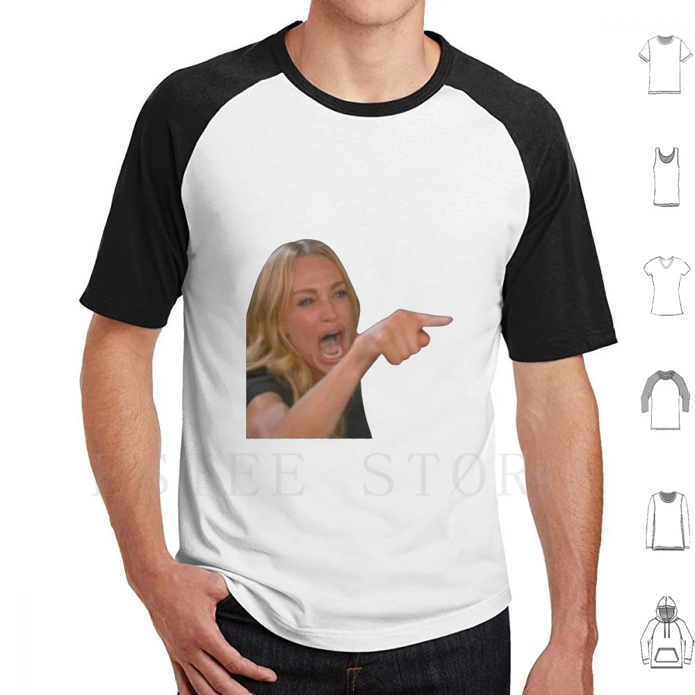 Woman Yelling At Cat Meme T Shirt Print Cotton Cat Table Womens Yelling Eating Eat Food Disgusted Sad Angry Confused Face Memes