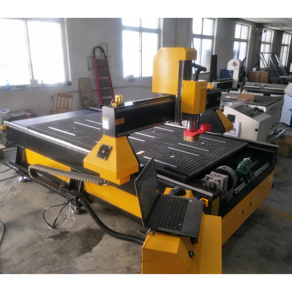 Automatic 3d wood carving cnc router 1325 cnc material cutting machine small business equipment with front roller