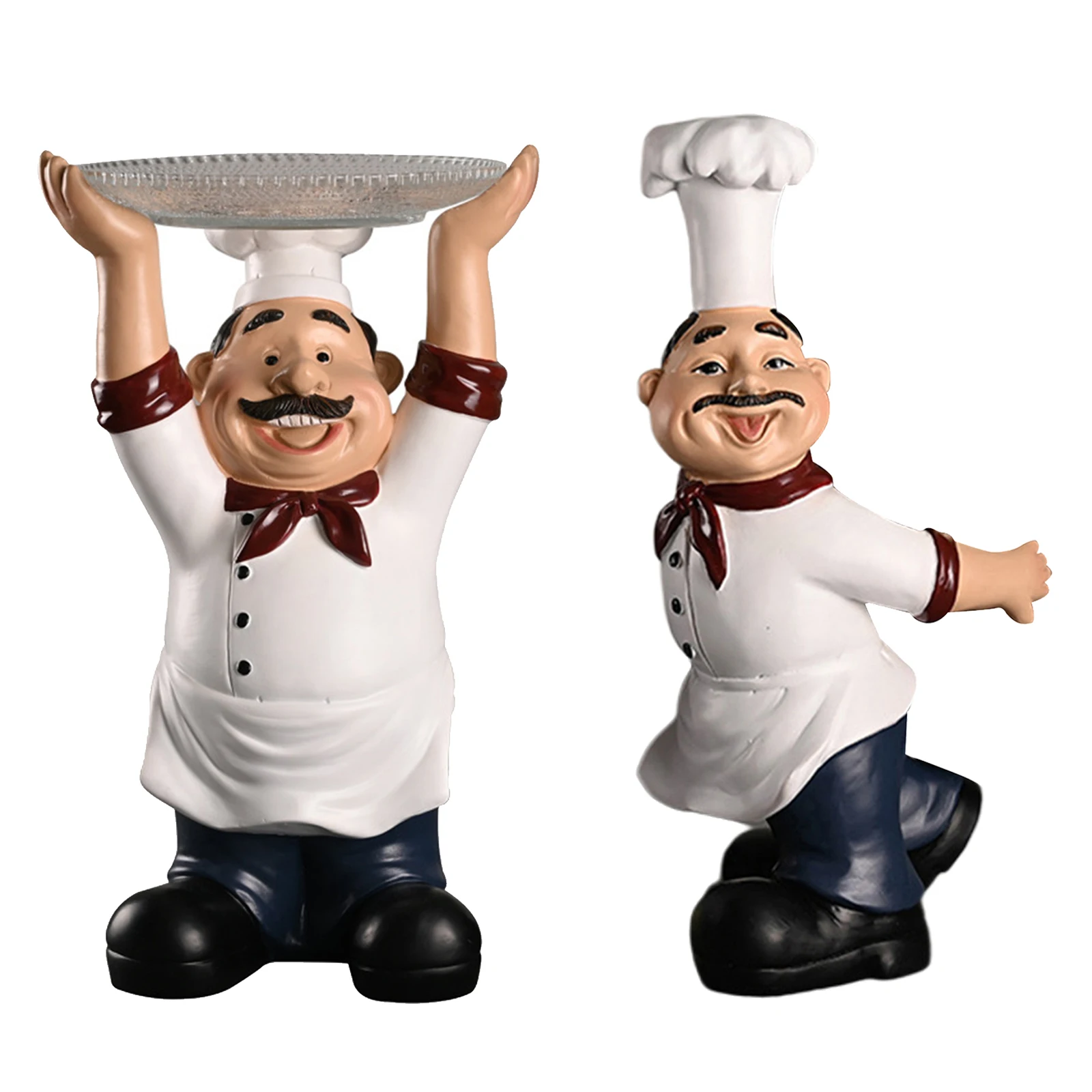 Country Retro Chef Statue Figurines Storage Sculpture Kitchen Home Dinner Resin Cook Shape For Interior Room Ornaments