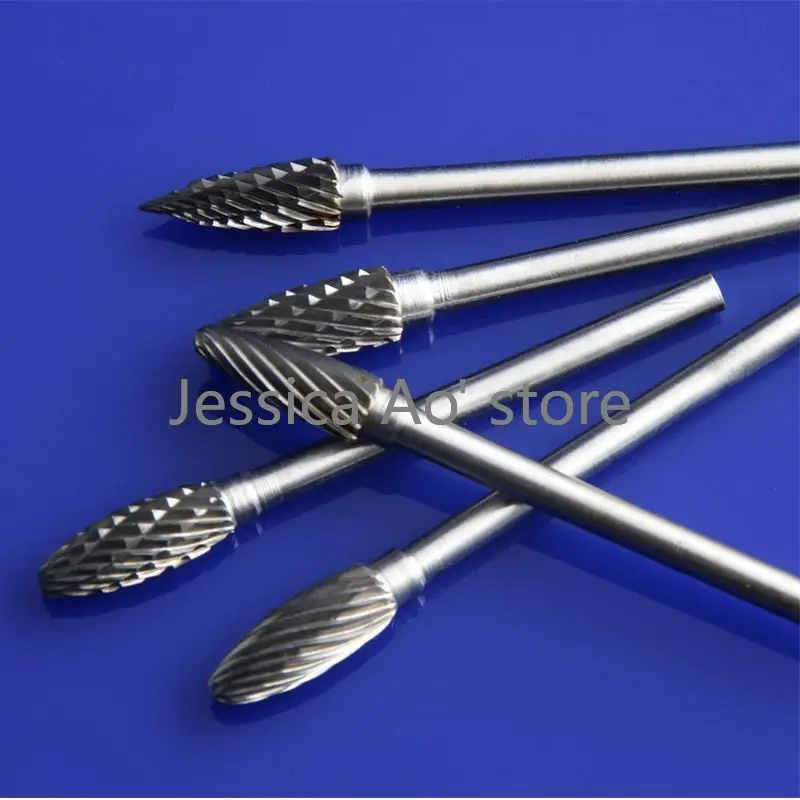 10 pz 3x5mm File rotante di alta qualità durevole lucidatura acciaio al tungsteno testa di macinazione Dremel frese frese fresa lavorazione del legno