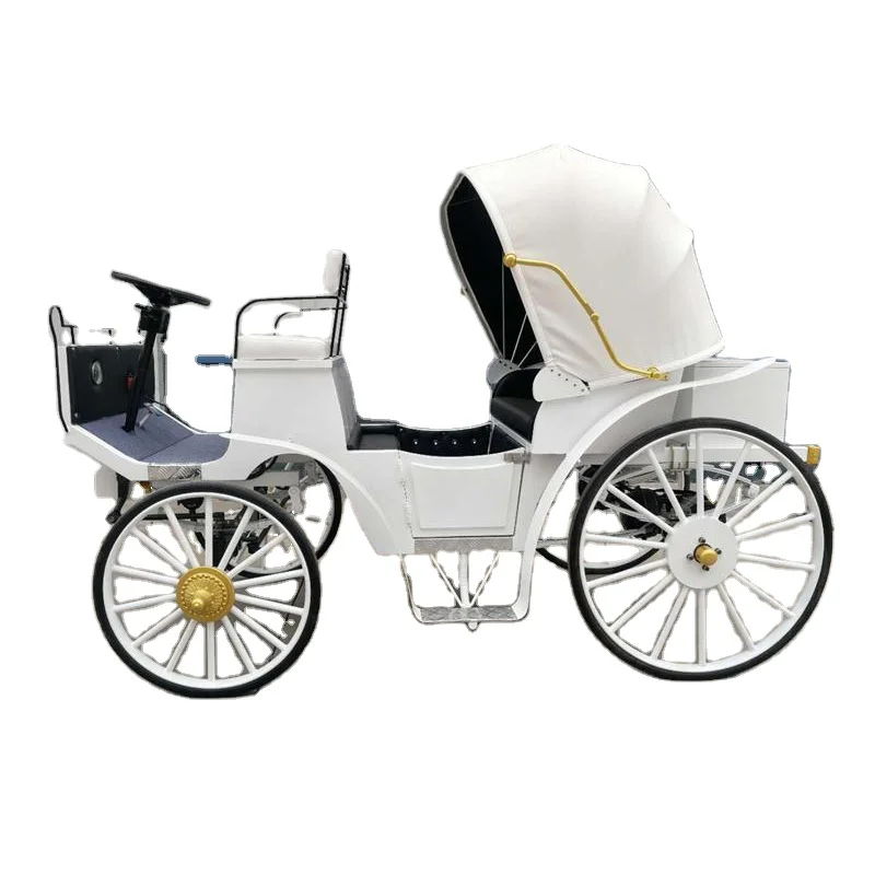 Wedding Horse Carriage Manufacturer Sell Electric Vehicle Sightseeing Royal Pumpkin Drawn Horse Carriage