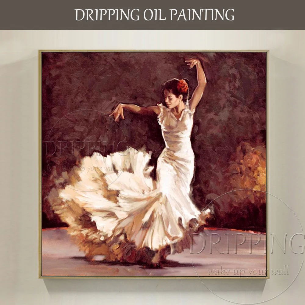 

Excellent Wall Art Hand-painted High Quality Impressionist Spanish Dancer Oil Painting on Canvas Flamenco Figure Oil Painting