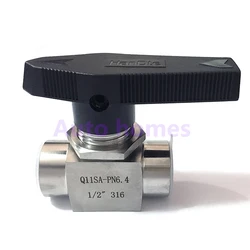 Stainless steel SS304 high pressure high temperature 2 way ball valve 1/8