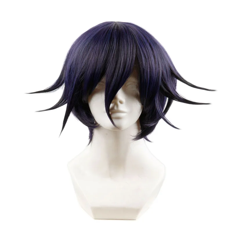 Ebingoo Anime Danganronpa V3 uccisione armonia Ouma Kokichi parrucca corta Costume Cosplay Dangan Ronpa capelli sintetici termoresistenti