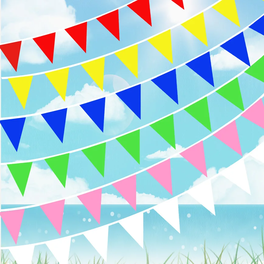 White Pennant Banners Flags String Blank Bunting Flags,Party Decorations Grand Opening,Kids Birthday,Party Events Celebration