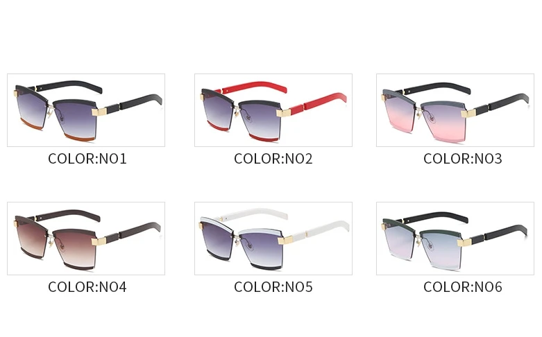 47391 randlose Platz Luxus Sonnenbrille Marke Designer Männer Frauen Fashion Shades Uv400 Vintage Gläser – Detail 7
